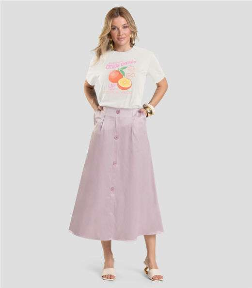 T-Shirt Feminina com Estampa de Frutas Dianna Bege