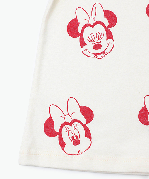 Blusa Infantil Minnie Manga Curta Disney Tam 1 a 5 Off White