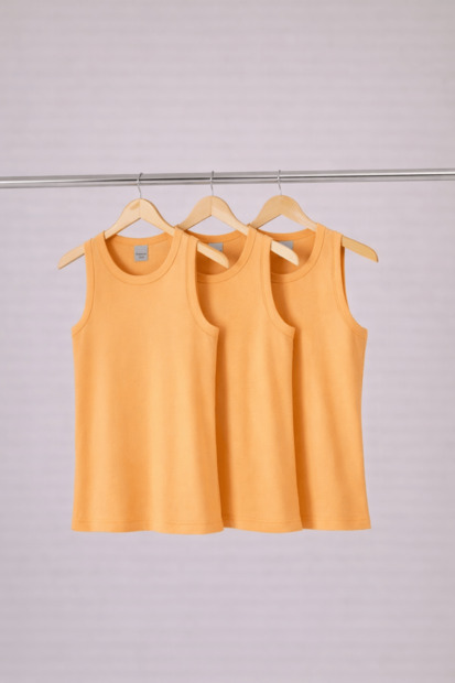 Kit 3 Regatas Feminina Friso Algodão Leve Macio Rovitex