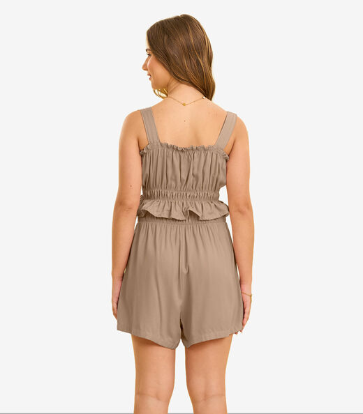 Conjunto Feminino Com Lastex Minty Marrom