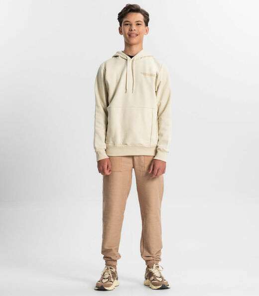 Moletom Juvenil Menino Com Capuz Minty Bege