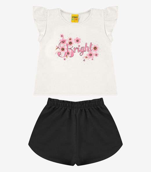 Image_Conjunto Blusa com Shorts Menina Rovi Kids Bege