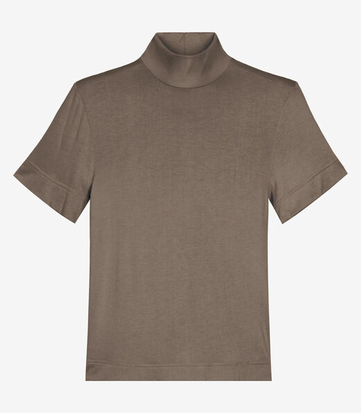 Blusa Feminina Gola Alta ViscoTrico Básica Endless Cinza
