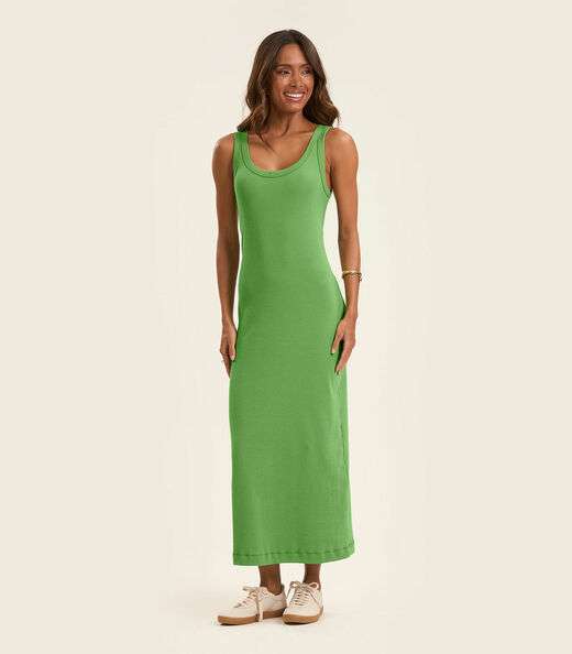 Vestido Midi em Ribana Rovitex Verde