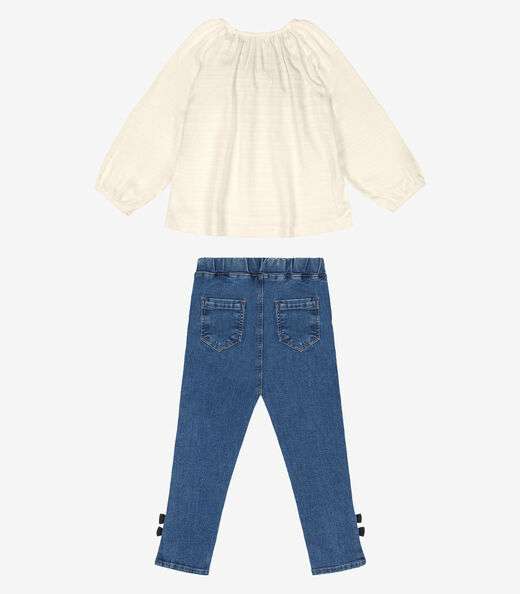Conjunto Bata Com Calça Jeans Trick Nick Bege