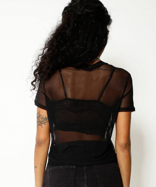 Blusa Feminina Tule Manga Curta Marisa