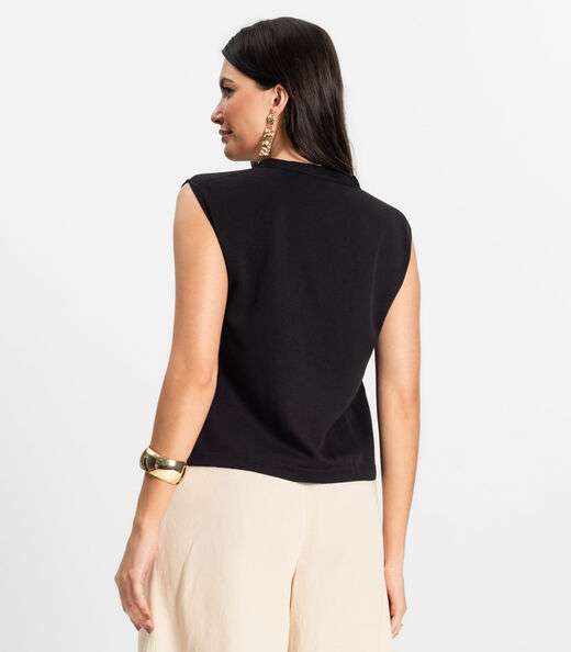 Camisa Feminina Viscose Sarjada Pesada Rovitex Preto