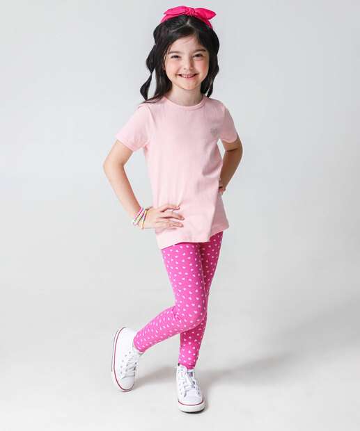 Image_Calça Infantil Legging Corações Marisa Tam 4 a 10 Rosa