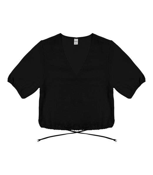 Blusa Cropped Feminina Decote V Rovitex Preto