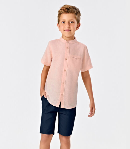Conjunto Menino Camisa Com Bermuda Trick Nick Rosa