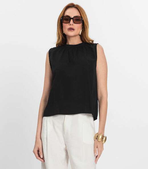 Image_Regata Feminina Curta Com Gola Endless Preto