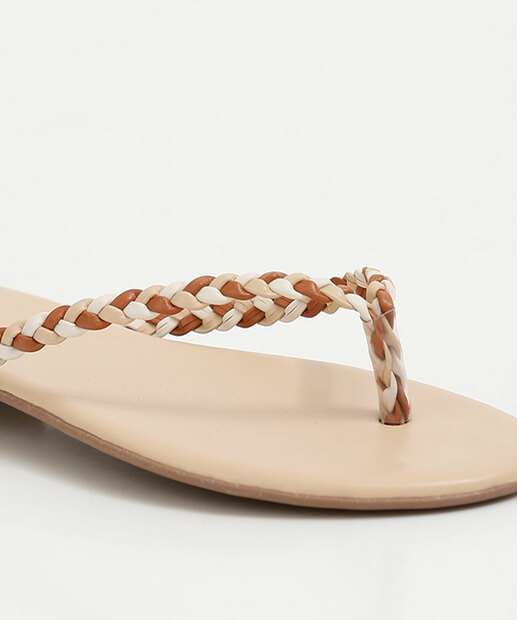 Rasteirinha Feminina Tiras Trançada 