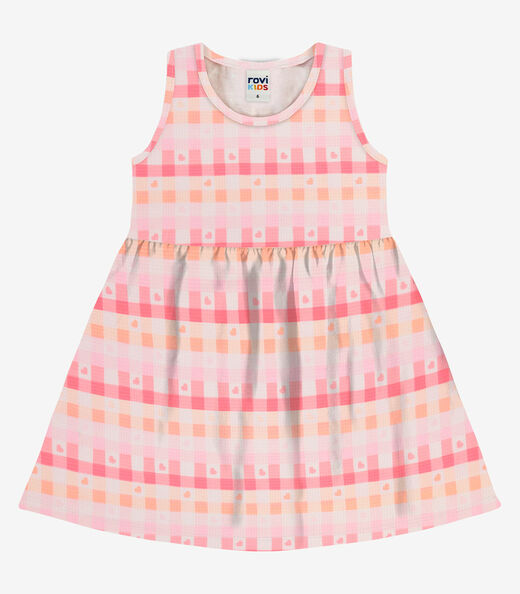 Vestido Infantil Cotton Leve Estampado Rovi Kids Rosa