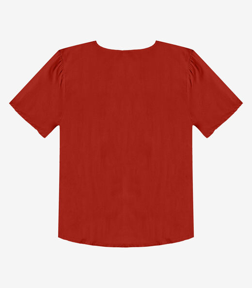 Blusa Feminina Com Recortes Frontais Infinita Cor Laranja