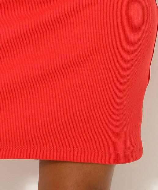 Vestido Feminino Curto Gola Alta Manga Curta Marisa