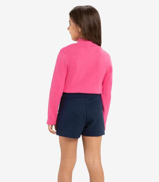 Conjunto Infantil Blusa Com Short Saia Rovi Kids Rosa