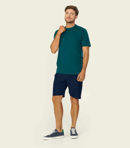 Camiseta Masculina Meia Malha Com Estampa Diametro Verde