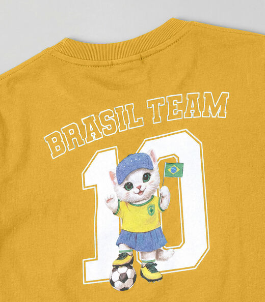 Blusa Feminina Infantil Brasil Rovitex Kids Amarelo