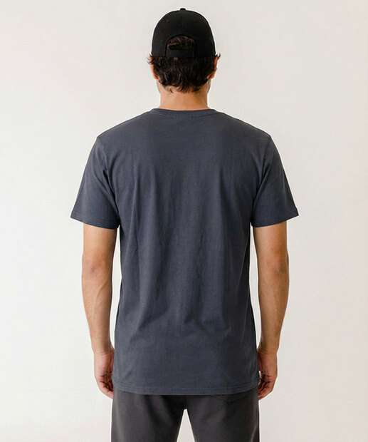 Camiseta Masculina Recorte Manga Curta Marisa Azul