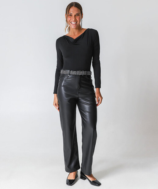 Body Feminino Suplex Degagê Manga Longa Marisa Preto