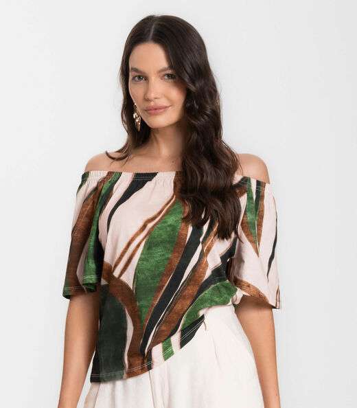 Blusa Feminina Ciganinha Infinita Cor Marrom