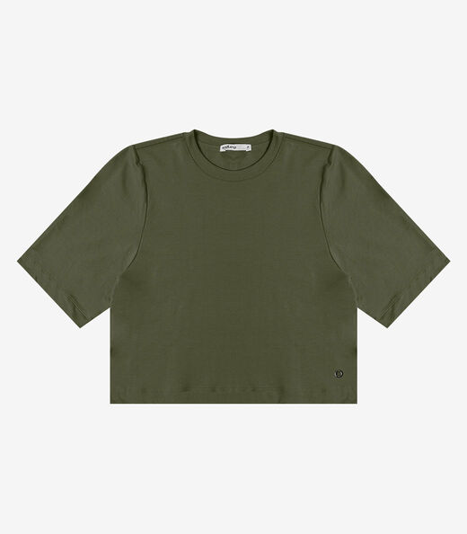 Blusa Feminina Manga Curta em Molecotton Endless Verde