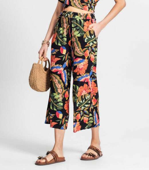 Calça Feminina Estampada Endless Preto