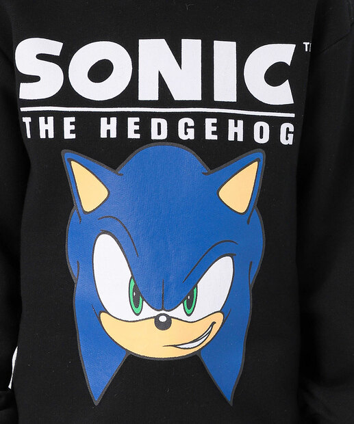 Blusão Infantil Moletom Capuz Sonic Tam 4 a 10 Preto