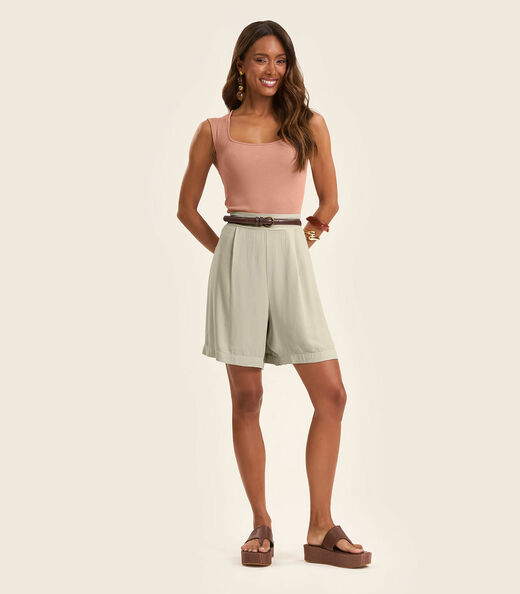 Regata Feminina em Ribana de Viscose Rovitex Marrom