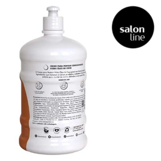 Creme para Pentear Salon Line Óleo de Coco e Colágeno Vegetal Hidra 1l