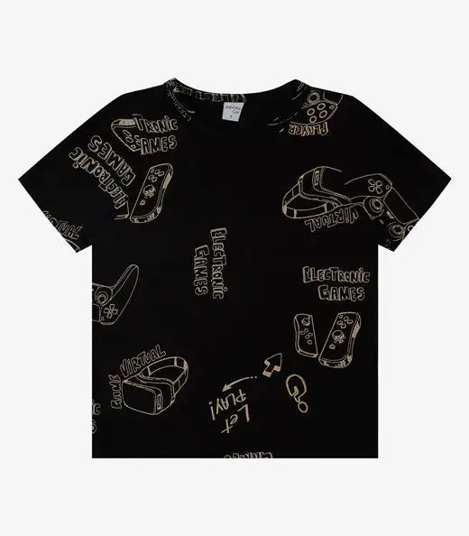 Camiseta Infantil Masculina Infinita Cor Preto