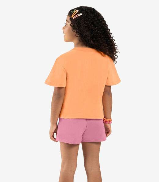 Conjunto Infantil Blusa Com Shorts Rovi Kids Laranja