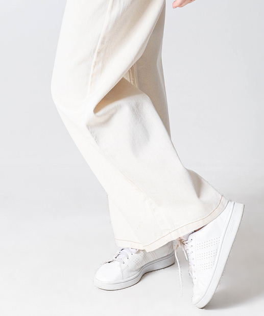  Calça Juvenil Jeans Wide Leg Tam 10 a 16 Marisa Off White