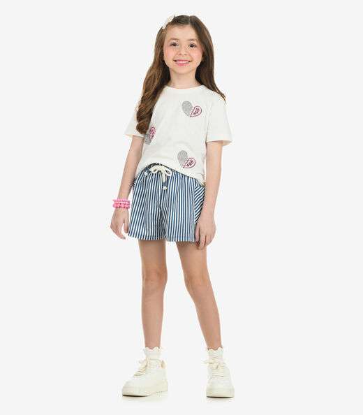 Shorts Moletom Menina Rovi Kids Azul