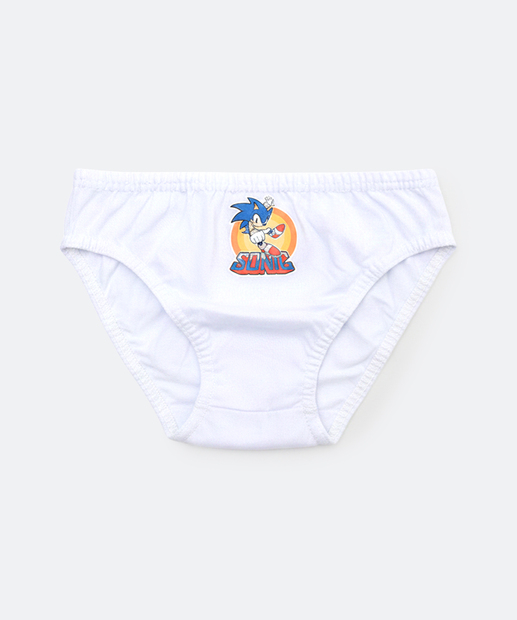 Kit 3 Cuecas Infantil Estampa Sonic Tam 4 a 12