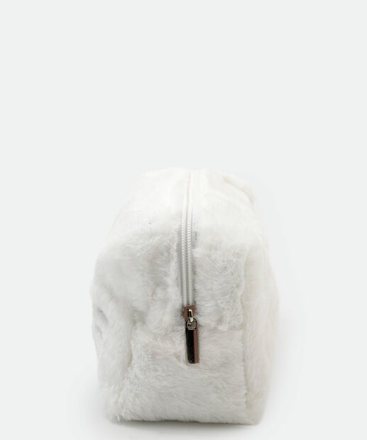 Necessaire Feminina Pelúcia Hello Kitty Branco