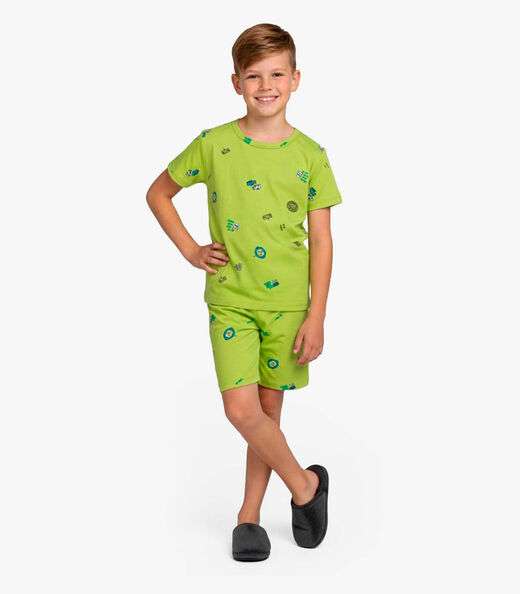 Image_Pijama Infantil Camiseta e Bermuda Select Verde