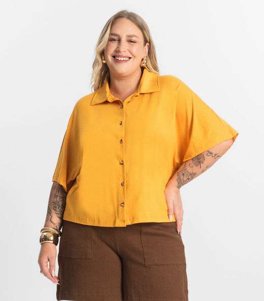 Camisa Feminina Manga Curta Secret Glam Amarelo