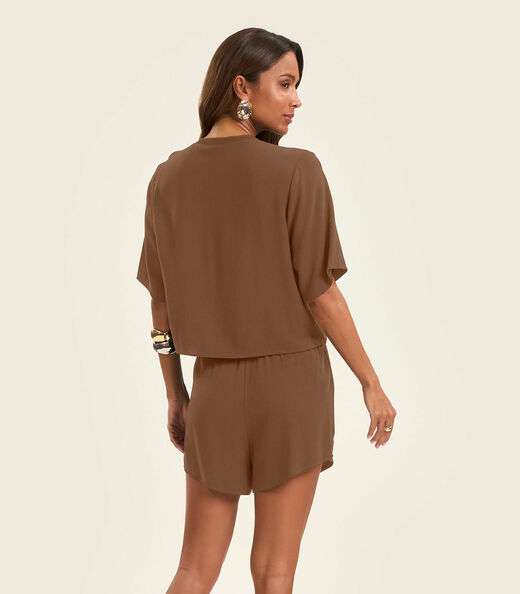 Shorts Feminino em Twill Cey Rovitex Marrom