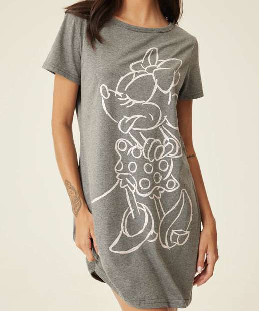 Camisola Estampa Minnie Manga Curta Disney