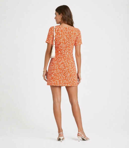 Vestido Feminino Estampado Select Laranja