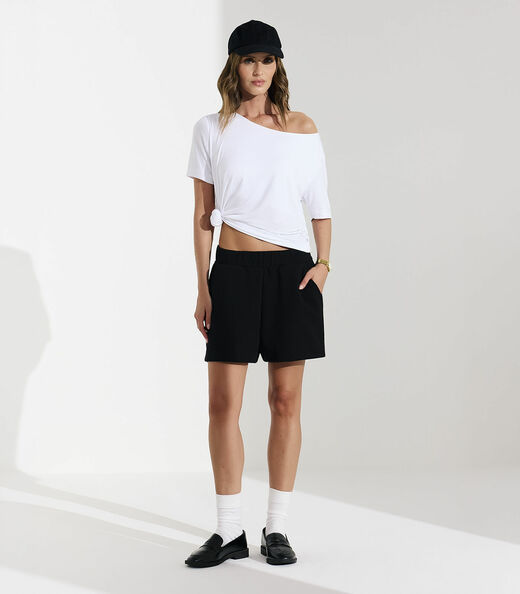 Image_Shorts Feminino Em Ribana Maxi Com Bolso Veev Preto