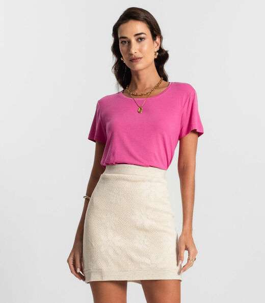 Blusa Feminina manga Curta KO Rosa