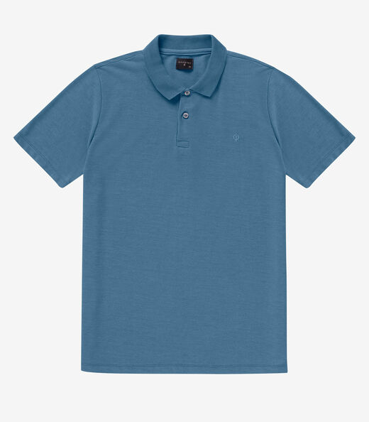 Camisa Polo Básica Masculina Diametro Azul