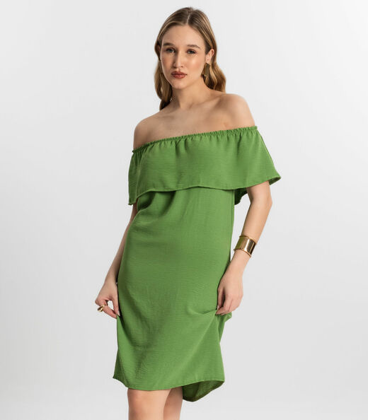 Vestido Ciganinha Em Air Flow Rovitex Verde