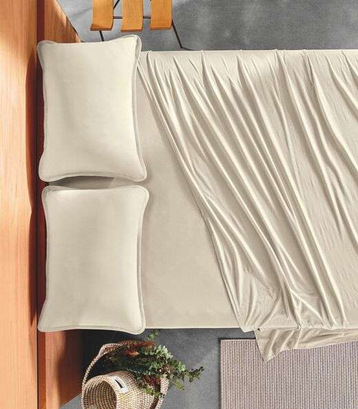 Jogo de Cama King Malha Fio Penteado Altenburg Bege