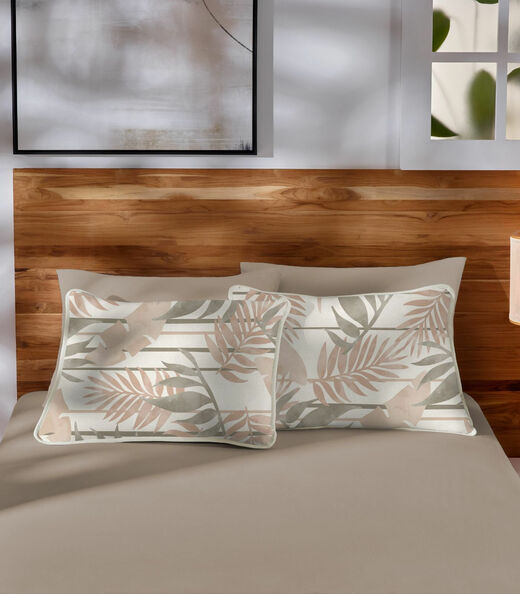 Image_Jogo de Cama Casal Estampado 3pçs Vivaldi Bege