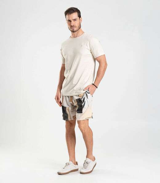 Bermuda Masculina De Microfibra Long Bong Bege