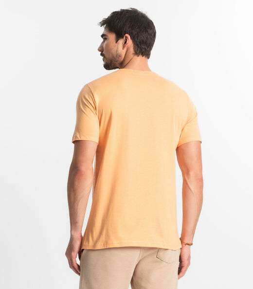 Camiseta Masculina Meia Malha Diametro Laranja