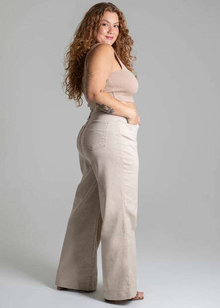 Calça Sarja Sawary Plus Size Wide Leg - 278248